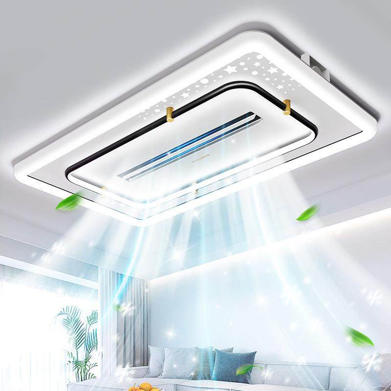 2024新款无叶风扇灯客厅灯现代简约大气吊扇灯一体吸顶灯中山灯具