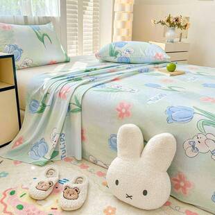 纯棉床单单件100全棉学生宿舍单双人单独1米5被单四季枕套三件套