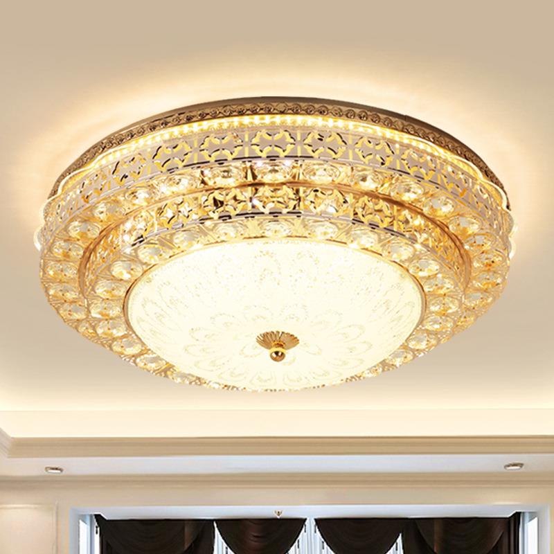 水晶吸顶灯奢华大气客厅灯温馨卧室过道走廊楼梯灯圆形LED房间灯