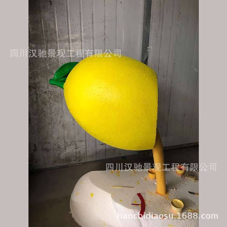 泡沫仿真水果 柠檬仿真水果黄色椭圆形摆件 商场美陈泡沫摆件