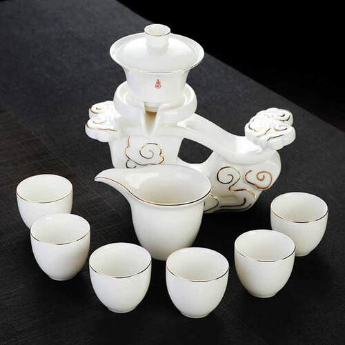 Claska Do 全自动懒人防烫喝茶泡茶器家用羊脂玉白瓷功夫茶具套装