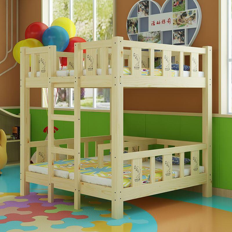 午托班上下铺床二层樟子松上下床四人高低床小学生午托午睡床儿童