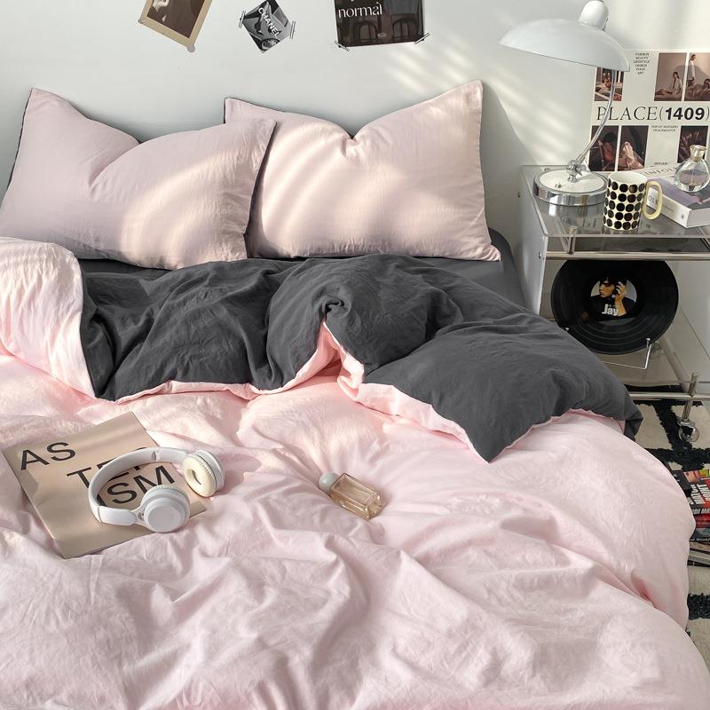 被套被子全套一整套四件套春秋双人被芯枕芯套装学生宿舍单人被褥