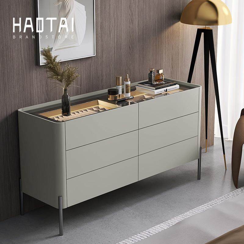 意式极简斗柜轻奢现代简约设计师收纳多层抽屉卧室实木隔断玄关柜