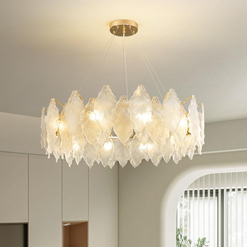 新款法式客厅吊灯现代简约主卧室餐厅灯具奶油风家用轻奢水晶吊灯