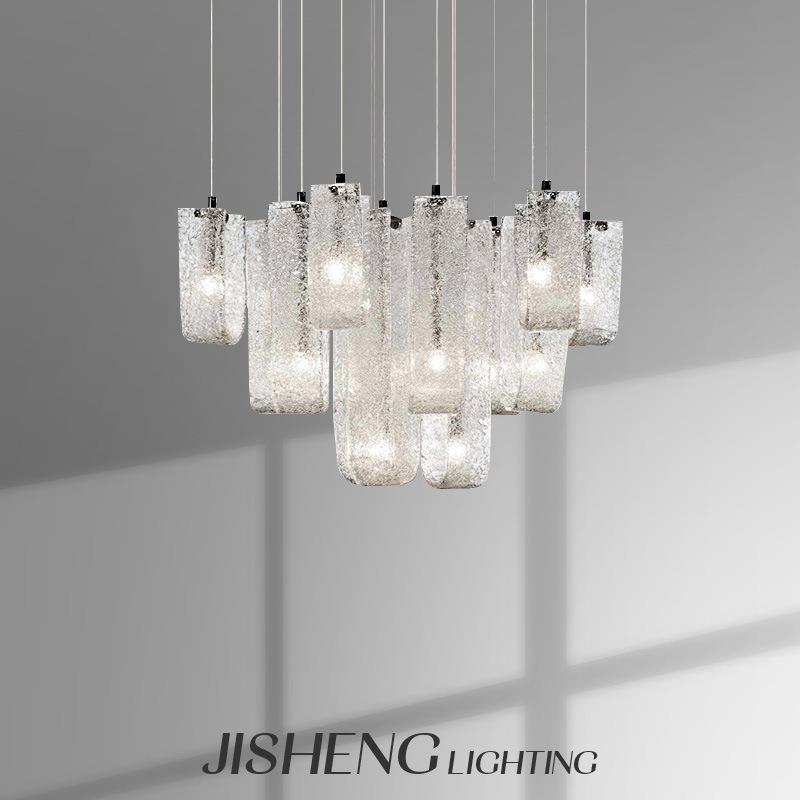 意大利手工玻璃吊灯法式轻奢后现代客厅餐厅复式别墅挑空楼梯灯具