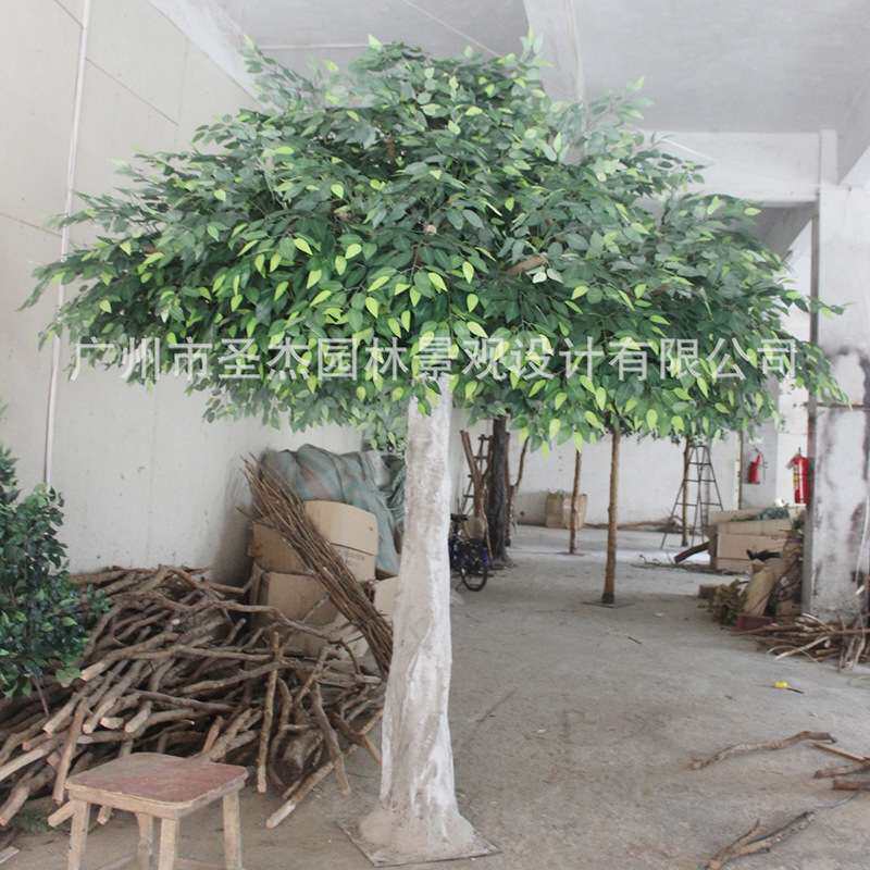 厂家仿真榕树大型室内阻燃仿真榕树景观装饰玻璃钢假树 仿真榕树