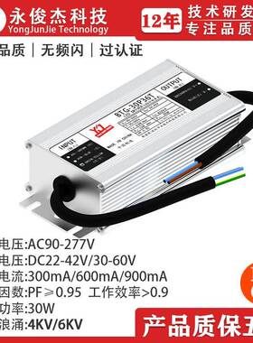 30W无频闪LED防水过EMC抗浪涌6KV植物灯投光灯工矿灯恒流驱动电源