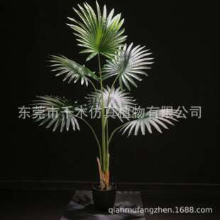 大型落地高仿真蒲葵树小盆栽室内外人造假树热带植物现货蒲葵树叶