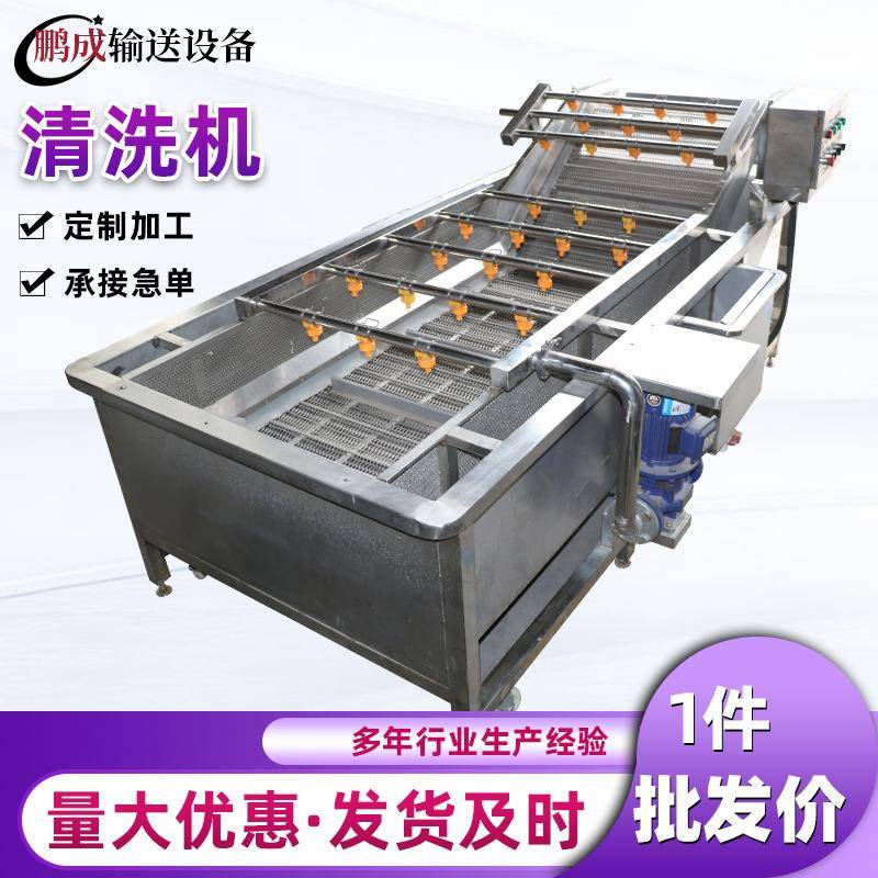 蓝莓气泡清洗机不锈钢防锈网带果蔬清洗输送机耐热喷淋网带输送机