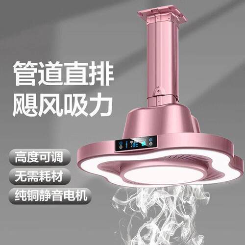 棋牌室吸烟灯麻将机空气净化器吸烟灯升降吊灯抽烟机吉风循环净化