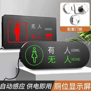 公共卫生间有无人自动感应显示屏户外防水公厕卫生间蹲位指示牌