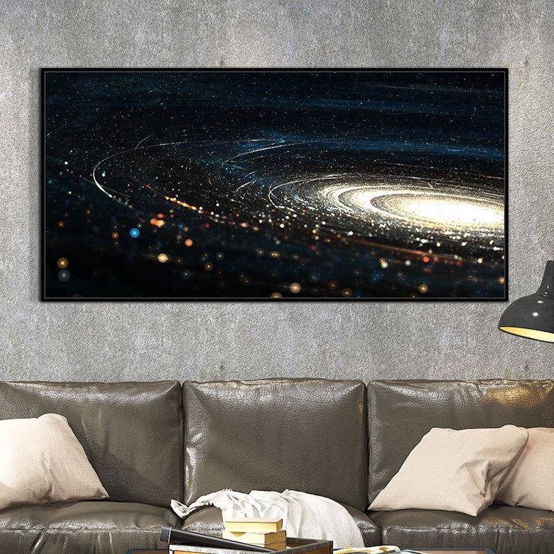 星空装饰画太空宇宙银河系客厅沙发背景挂画儿童房间卧室床头壁画