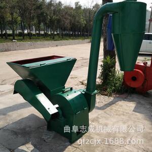 志成大型自动进料粉碎机 畜牧秸秆打草粉糠机沙克龙除尘打糠机