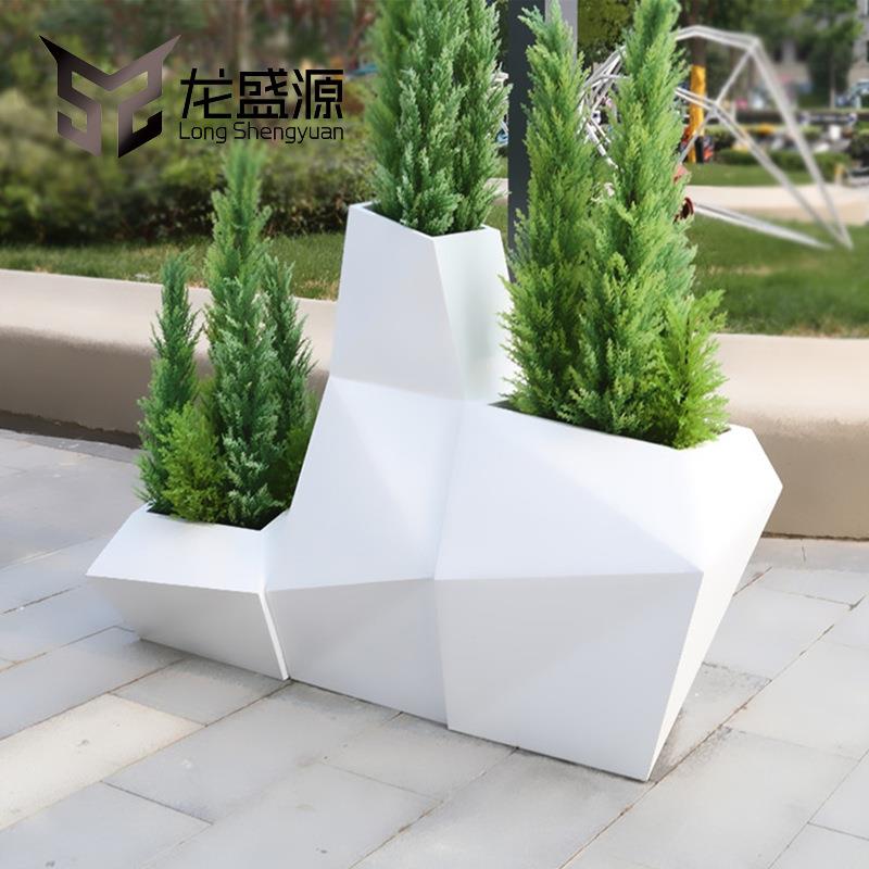 玻璃钢花盆户外公园广场美陈花器商场酒店绿植种植漆市政道路绿化
