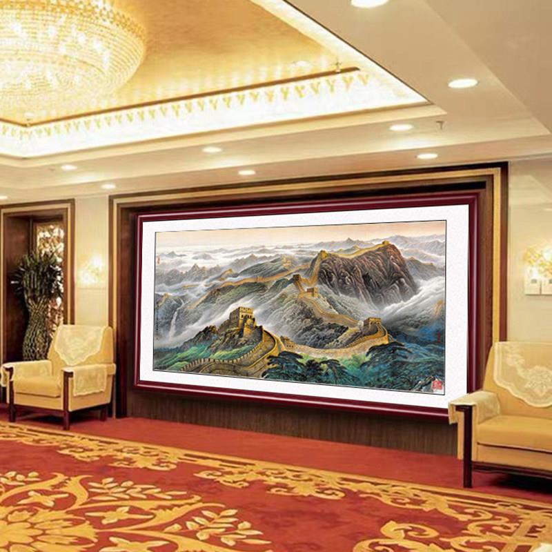 有山无水靠山图装饰画办公室挂画招财山水画客厅沙发背景墙壁画