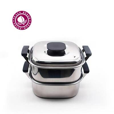 KAGOSHIMA神子岛进口双层蒸锅不锈钢方形通用蒸屉锅创意外形蒸锅