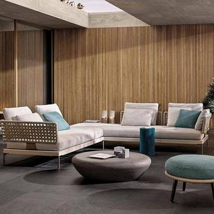 米洛轻奢户外沙发别墅庭院民宿酒店设计师样板房家用客厅藤编家具