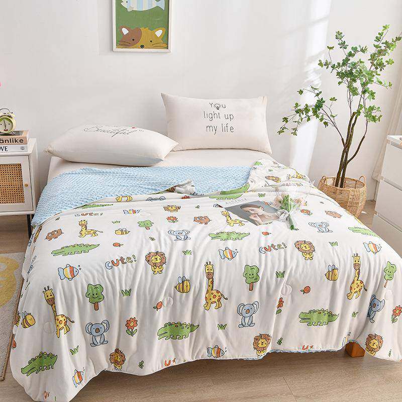 直播网红爆款A类母婴级针织棉冰豆豆被两用被凉感被独版被子被芯4