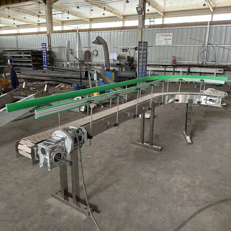 水桶输送机传送带桶装水灌装流水线不锈钢平顶链直行转弯输送机