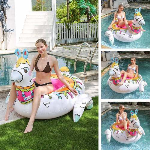 PVC充气水上吊床充气羊驼浮床 成人水上浮排成人玩水座骑水上吊床