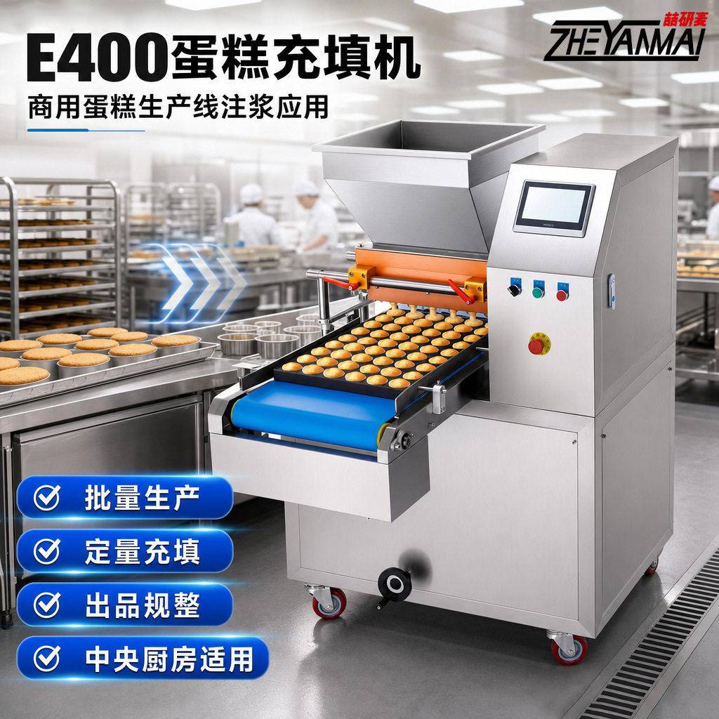 E400头蛋糕填充机 商用全自动蛋糕注浆机 纸杯蛋糕奶油充填机