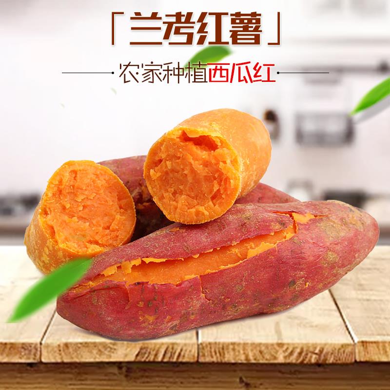 兰考沙地红心新鲜红薯农家自种红薯原生态蜜薯红薯现挖5斤包邮