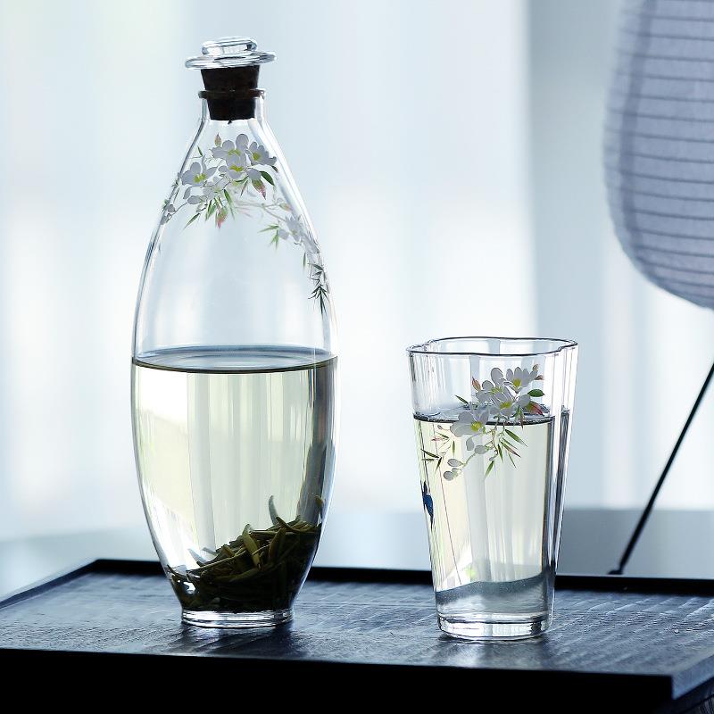 春归高硼硅玻璃冷泡瓶春季绿茶泡茶器家用多功能水培容器花瓶花插