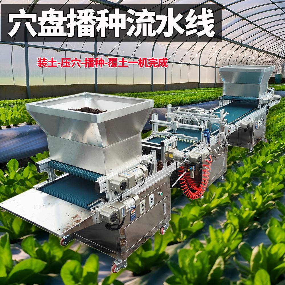 穴盘覆土压穴播种一体机针吸式辣椒花卉蔬菜岩棉电动种植机点播机