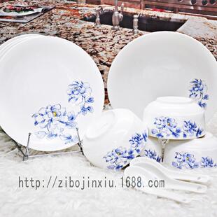 锦绣陶瓷厂家直销釉中彩骨质瓷餐具套装骨会销精品陶瓷餐具套装