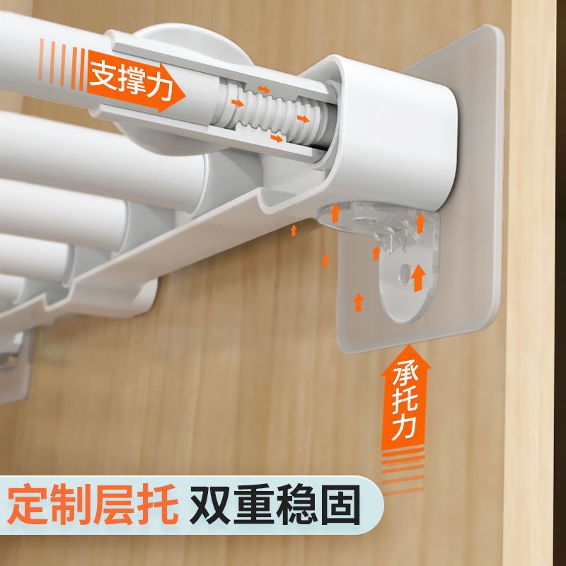 虹锐免打孔衣柜隔板支撑托架 家用玻璃固定卡扣支架