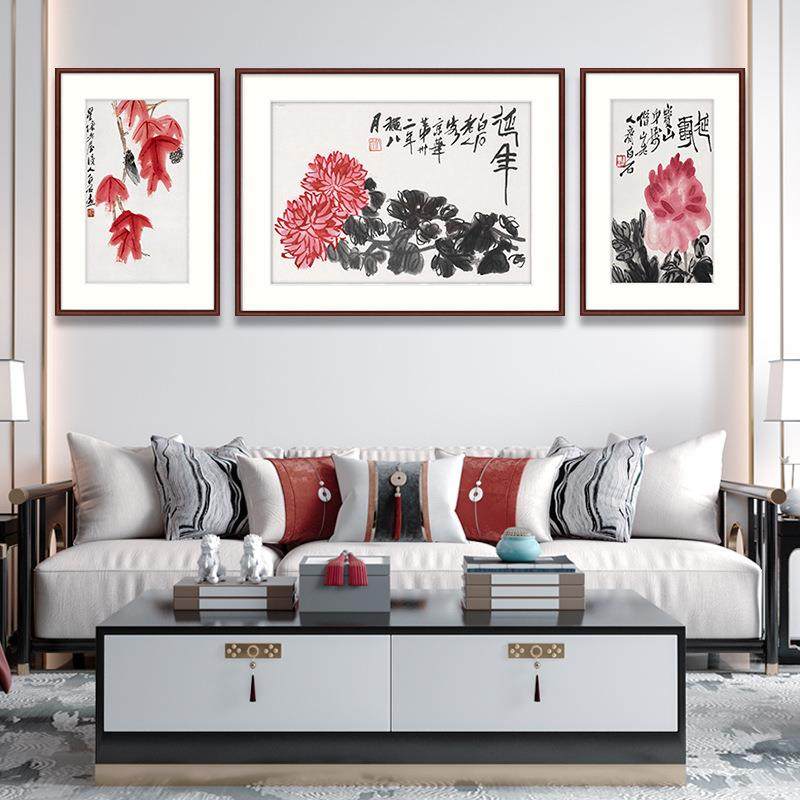 新中式齐白石花鸟三联幅挂画客厅沙发水墨画餐厅墙壁画书房装饰画,鲜花速递/花卉仿真/绿植园艺,割草机/草坪机,淘宝优惠券,粉丝福利购,淘宝优惠卷