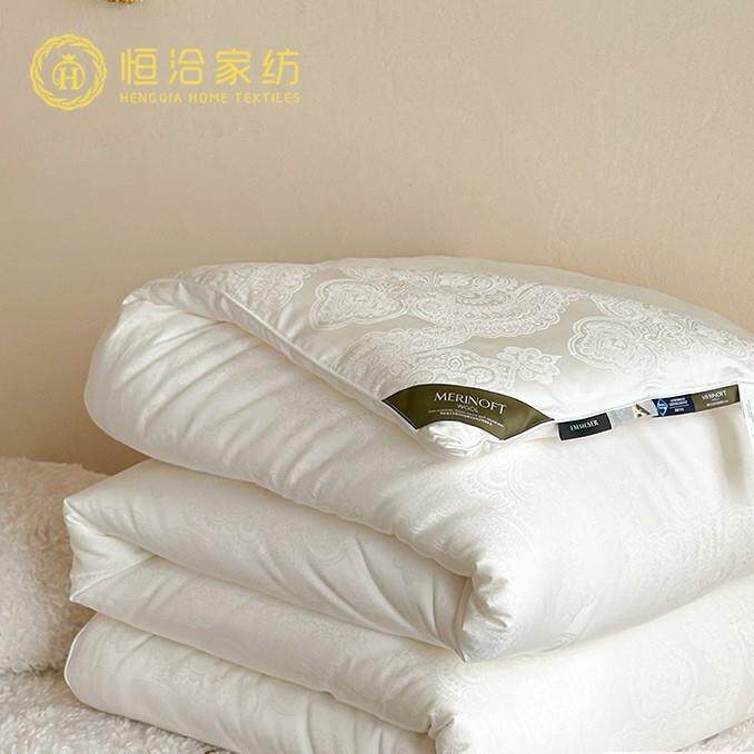 轻奢51%澳大利亚美利奴羊毛春秋被芯加厚保暖冬被二合一子母被子