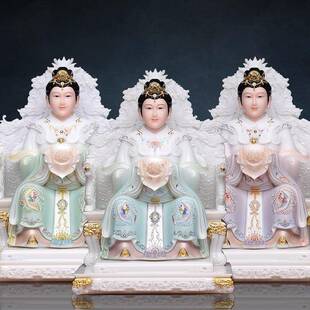 福盛东三霄娘娘神像仿汉白玉云霄琼霄碧霄感应随世三仙姑送子娘娘