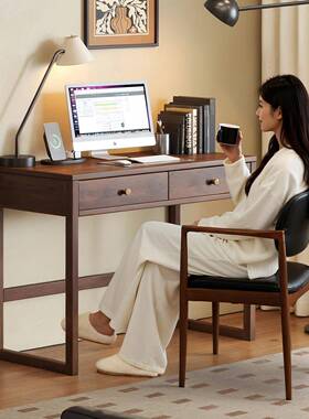 全实木书桌小户型60/70/80CM宽家用中学生学习桌子卧室台式电脑桌