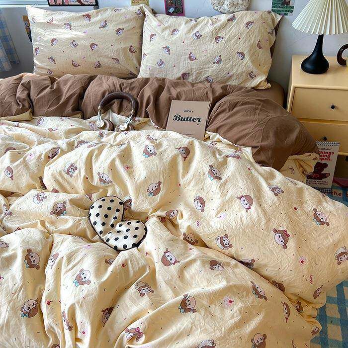 A类母婴云朵棉四件套超柔 水洗棉纯棉宿舍双人被套学生床单三件套