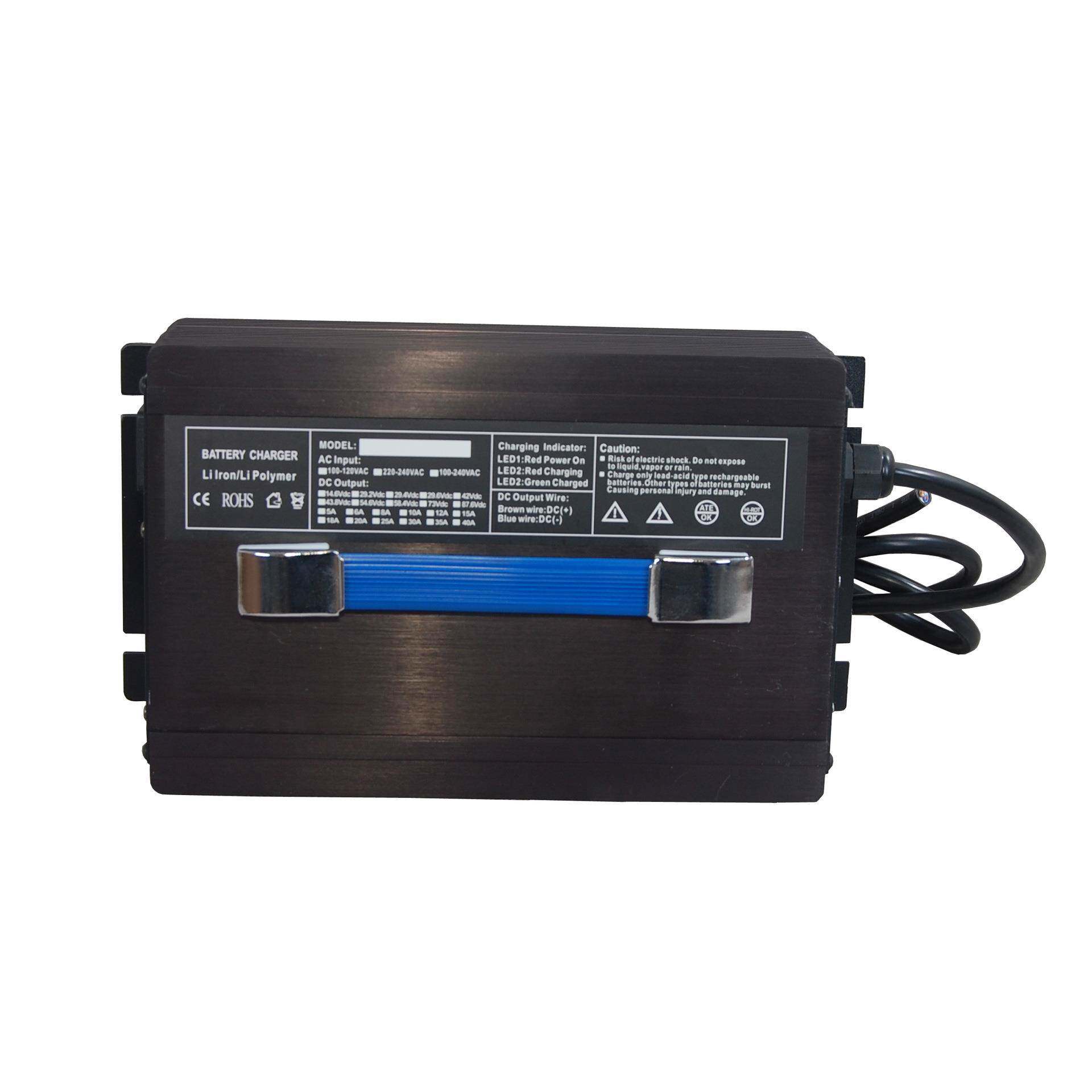 厂家直销汽车铝壳12V50A 24V35A 48V18A充电器充满自停铅酸电池充