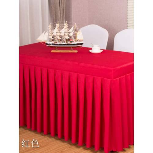 会议桌布长方形展会签到台裙长条桌酒店宴会餐饮桌裙IBM布艺桌套