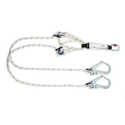 代尔塔504218双大钩可调开口45mm减震绳高空作业绳钢制