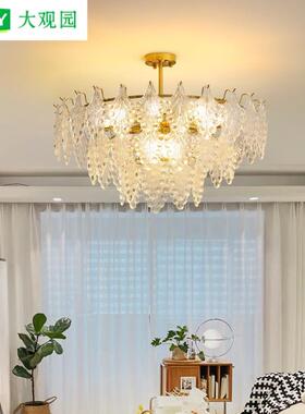 大观园客厅吊灯法式轻奢水晶灯客厅主灯现代简约餐厅卧室灯Z413