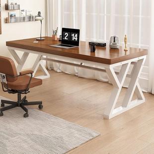 家用实木书桌家用学生现代简约松木长方形办公桌子电脑桌台式 卧室