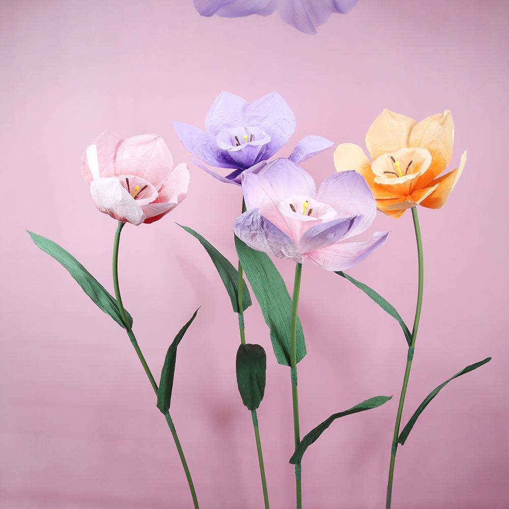 高端皱纹纸水仙花节日装饰商场橱窗婚礼活动拍摄道具大型纸花套装