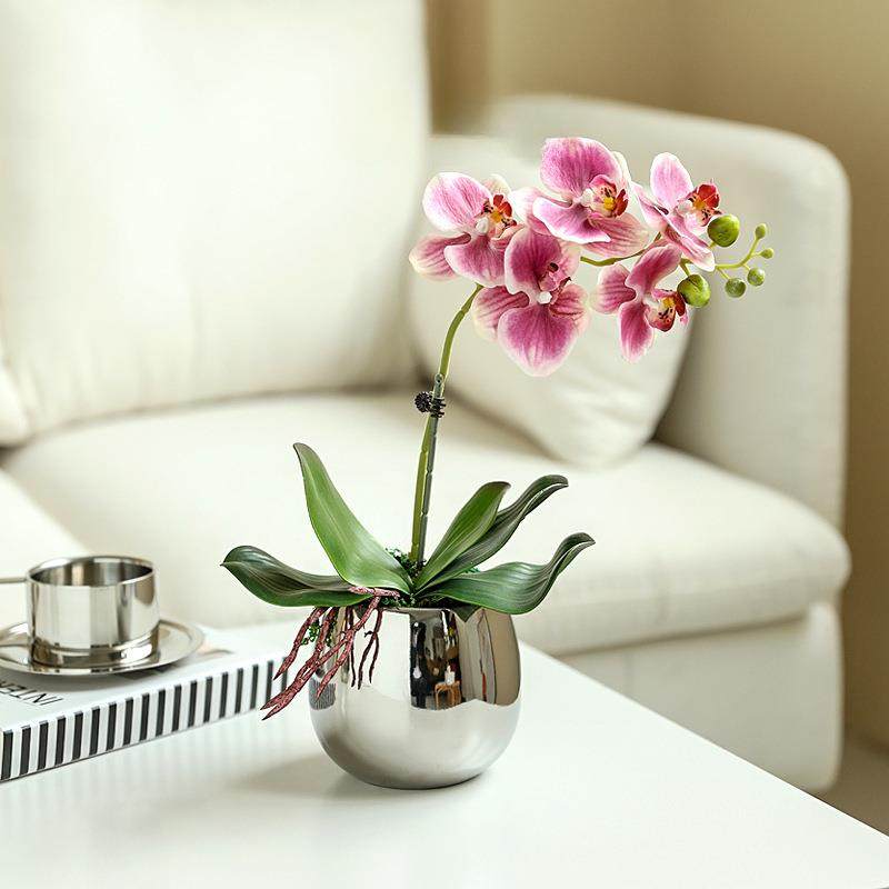 轻奢手感蝴蝶兰花摆花桌面装饰花假花客厅茶几餐桌摆件