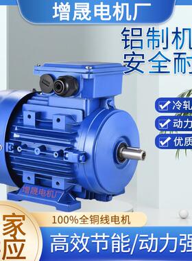 厂家供应三相异步380V电动机铜线铝壳YS132S2-27.5W马达