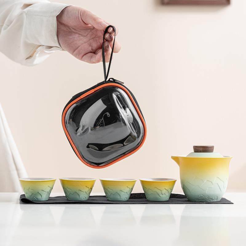 文创陶瓷便携式旅行茶具套装快客杯1壶4杯陶瓷带过滤泡茶露营神器,鲜花速递/花卉仿真/绿植园艺,割草机/草坪机,淘宝优惠券,粉丝福利购,淘宝优惠卷