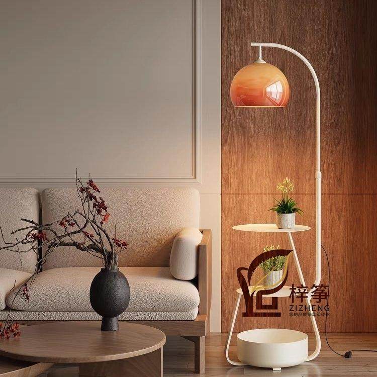 玻璃柚子客厅沙发落地灯卧室床头柜一体台灯玻璃灯罩立式氛围灯,五金/工具,五金工具箱/五金收纳箱,淘宝优惠券,粉丝福利购,淘宝优惠卷