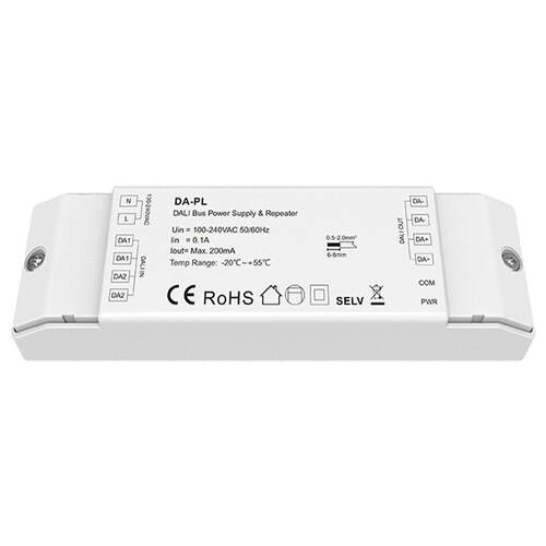 Dali信号扩展器总线一体集成DALI电源信号中继器600⽶级联 DA-PL