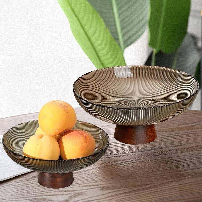 新款中古风实木底座高脚玻璃水果盘中式家用客厅茶几果盆高档摆件,五金/工具,五金工具箱/五金收纳箱,淘宝优惠券,粉丝福利购,淘宝优惠卷