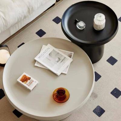 设计师创意奶油风家用客厅圆形现代简约风网红爆款马提尼茶几组合