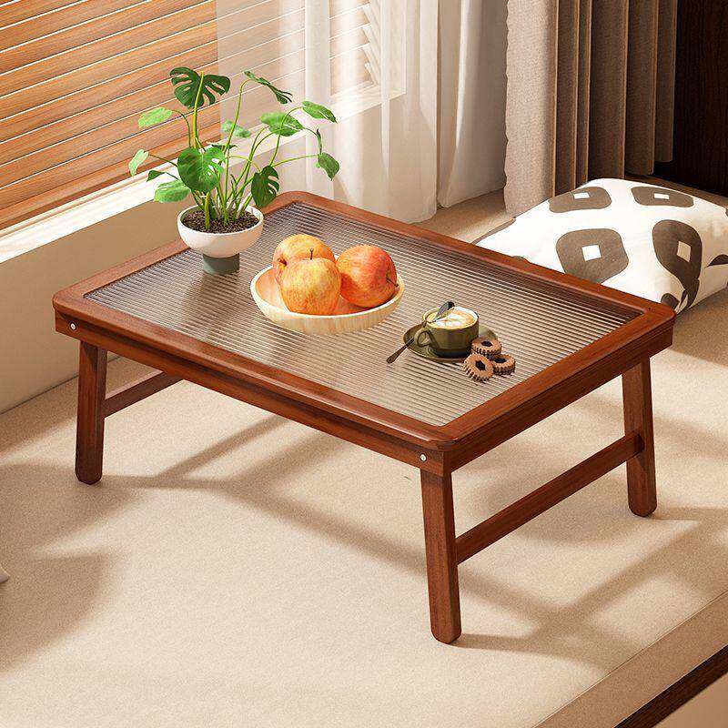 可折叠桌子家用飘窗桌中式榻榻米小茶几免安装便携式实木炕几矮桌
